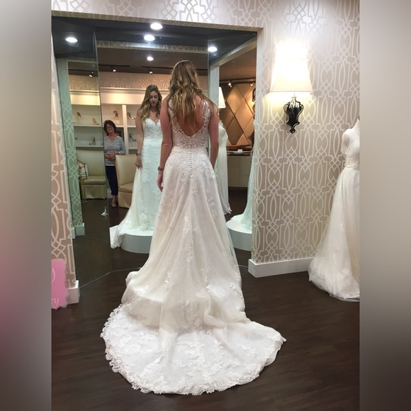 NEVER WORN 2019 Pronovias Malma Wedding Dress with Cathedral Veil Included - Picture 3 of 11